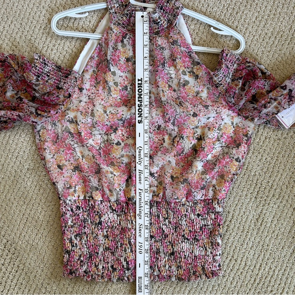 NWT 1. State Cold Shoulder lined Floral Top Women’s Medium - Picture 10 of 11